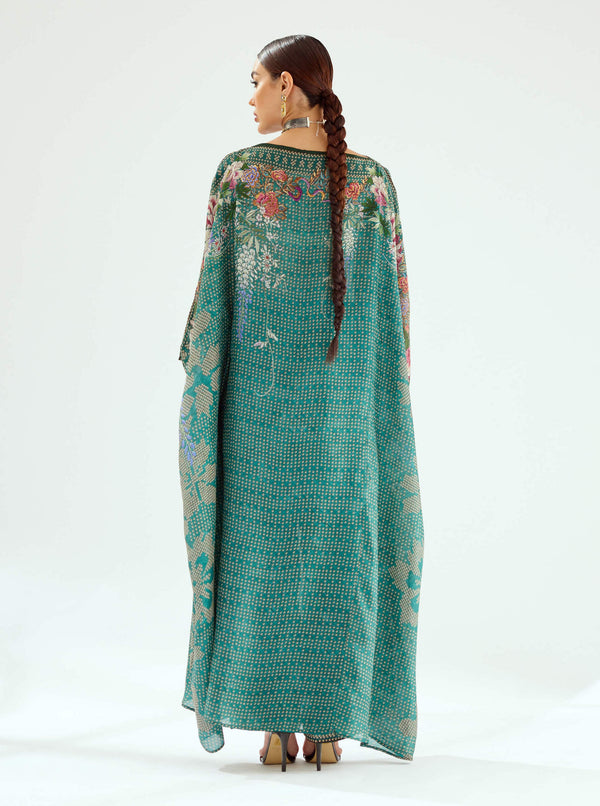 Rajdeep Ranawat-Aayat Teal Kimono Kaftan-INDIASPOPUP.COM