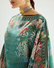 Rajdeep Ranawat-Aayat Teal Kimono Kaftan-INDIASPOPUP.COM