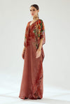 Rajdeep Ranawat-Eleni Rust Printed Kaftan-INDIASPOPUP.COM
