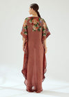 Rajdeep Ranawat-Eleni Rust Printed Kaftan-INDIASPOPUP.COM