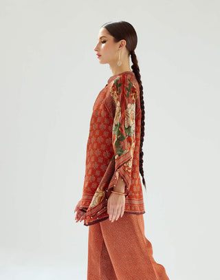 Rajdeep Ranawat-Ramona Rust Silk Poncho Tunic-INDIASPOPUP.COM