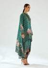 Rajdeep Ranawat-Aafreen Teal Flared Tunic-INDIASPOPUP.COM