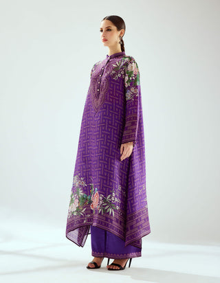 Rajdeep Ranawat-Zeynep Purple Silk Long Tunic-INDIASPOPUP.COM