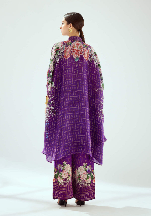 Rajdeep Ranawat-Kamara Purple Printed Tunic-INDIASPOPUP.COM