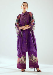 Rajdeep Ranawat-Kamara Purple Printed Tunic-INDIASPOPUP.COM