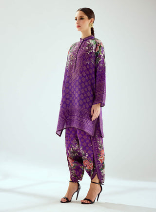 Rajdeep Ranawat-Reza Purple Printed Tunic-INDIASPOPUP.COM