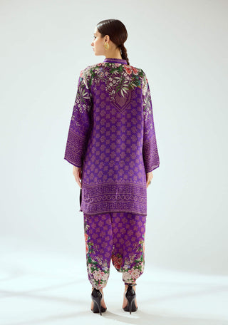 Rajdeep Ranawat-Sonth Purple Printed Dhoti Pant And Tunic-INDIASPOPUP.COM