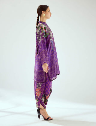 Rajdeep Ranawat-Reza Purple Printed Tunic-INDIASPOPUP.COM