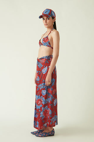 Payal Pratap-Ambon Red Printed Skirt-INDIASPOPUP.COM