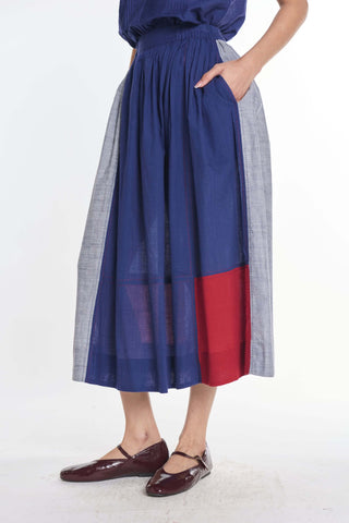 Cotton trientalis patchwork skirt