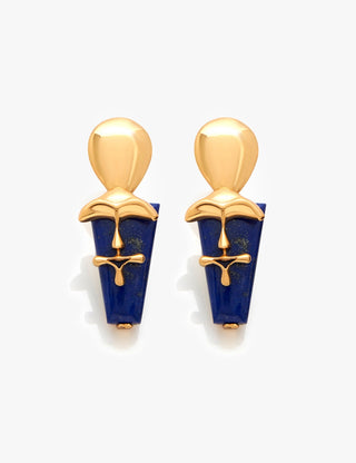 Gold lazuli sculpt earrings