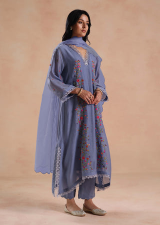 Periwinkle blue evara kurta set
