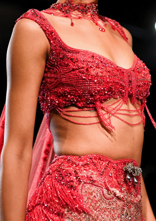 Lavangi ombre fitted lehenga set