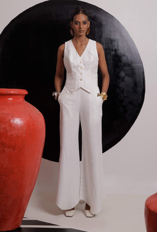 Cosmic Ivory Waistcoat And Pants by Nautanky, available on Indiaspopup.com