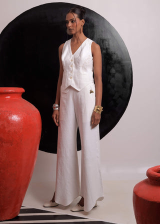 Cosmic Ivory Waistcoat And Pants by Nautanky, available on Indiaspopup.com