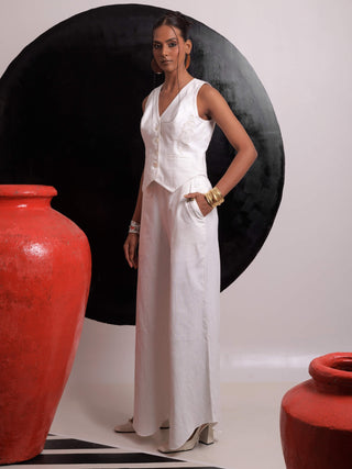 Cosmic Ivory Waistcoat And Pants by Nautanky, available on Indiaspopup.com