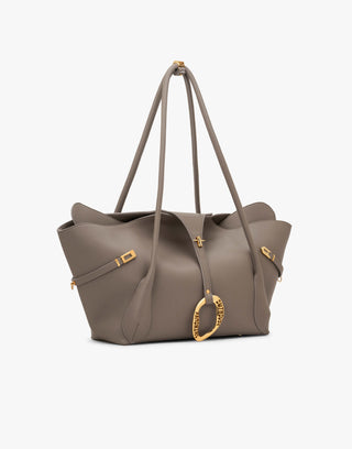 Light taupe boss tote