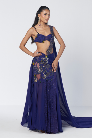 Electric blue concept sari