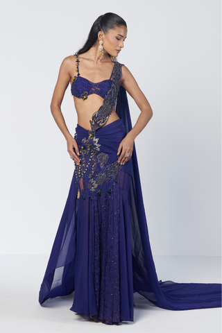 Electric blue concept sari