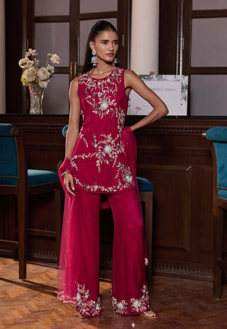 Anchal berry pink kurta pant set