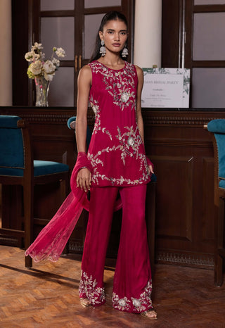 Anchal berry pink kurta pant set