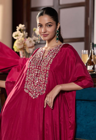 Sahiba berry pink embellished kaftan