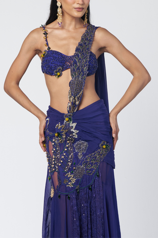 Electric blue concept sari