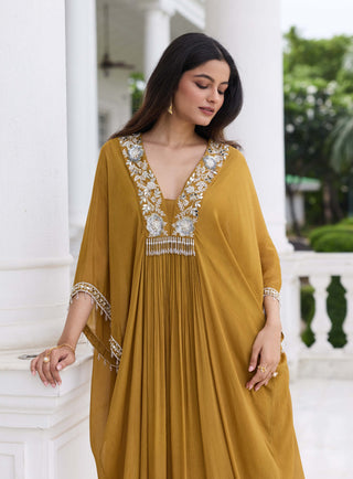 Shipra brass gold embellished kaftan