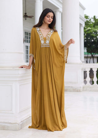 Shipra brass gold embellished kaftan