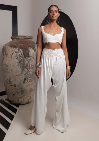 Serenity ivory bustier and high low pants