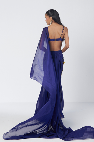 Electric blue concept sari
