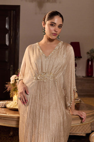 Kriti tissue gold embellished kaftan
