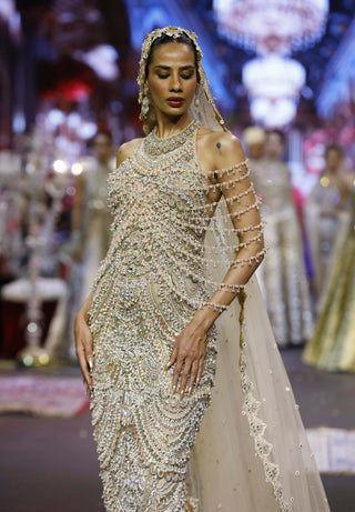 Sheeshmahal nude jadau gown