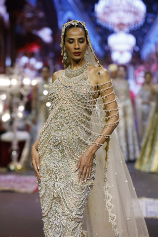 Sheeshmahal nude jadau gown