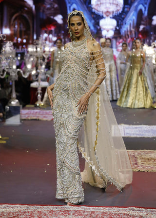 Sheeshmahal nude jadau gown
