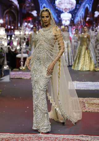 Sheeshmahal nude jadau gown