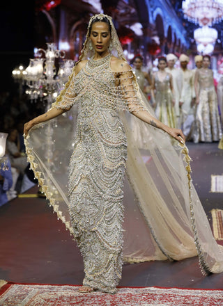 Sheeshmahal nude jadau gown