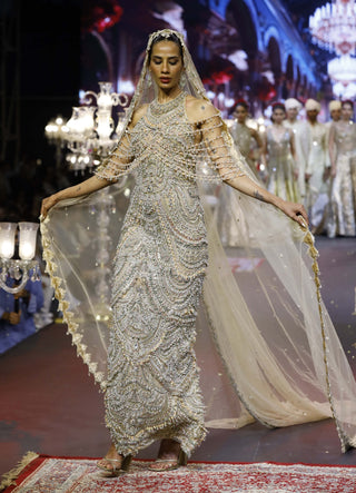 Sheeshmahal nude jadau gown