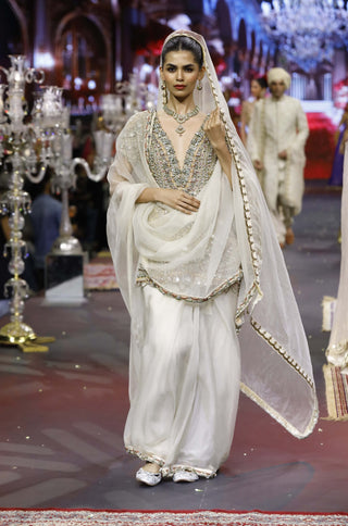 Noorika ivory sari set