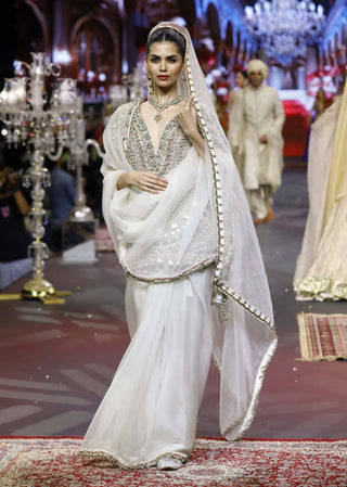Noorika ivory sari set