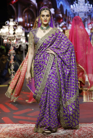 Banafsha purple ombré sari set