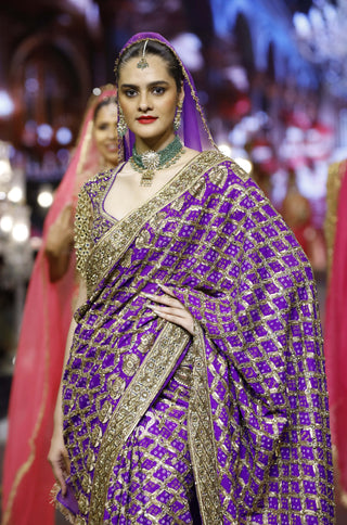 Banafsha purple ombré sari set