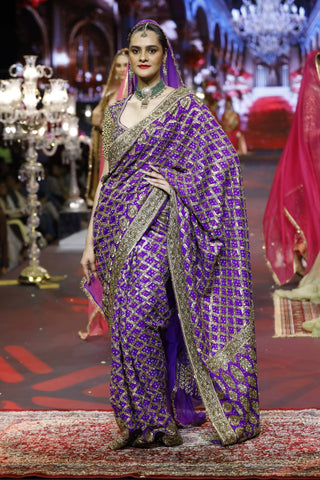 Banafsha purple ombré sari set