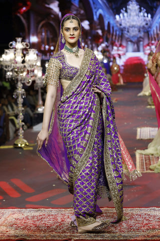 Banafsha purple ombré sari set