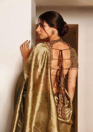 Svarnalekha jadaau sari with blouse
