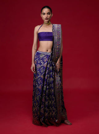 Ekaya Purple Eclipse Sari available on indiaspopup