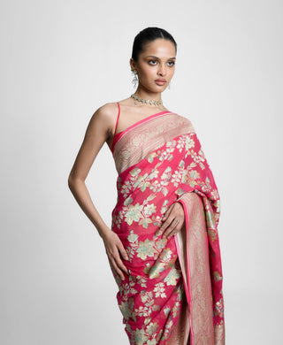 Ekaya Pink Sunset Sari available on indiaspopup