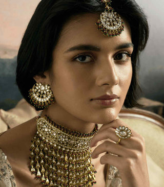 Mahek gold plated kundan necklace and earrings