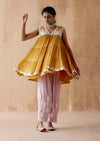Aman Takyar-Mustard Floral Embroidery Kurta And Pants-INDIASPOPUP.COM