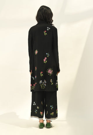 Carmagnole black embroidered jacket and pants